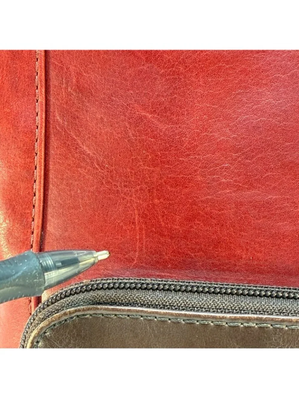 Vintage Tignanello Leather Red/Brown Crossbody Leather Handbag